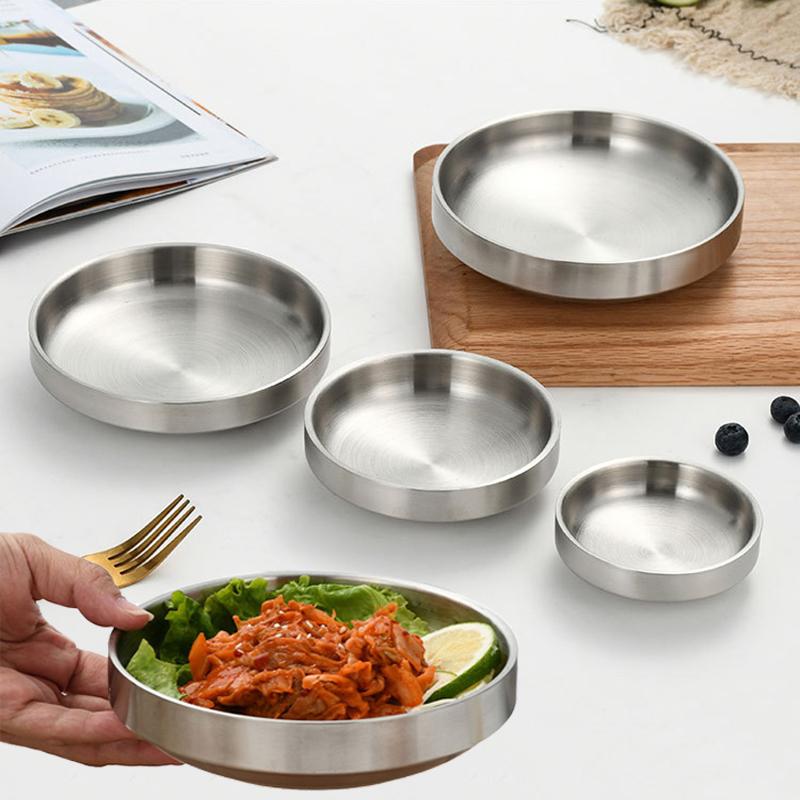Dim Sum Basket - Düz tabanlı paslanmaz çelik tabak, kalınlaştırılmış
